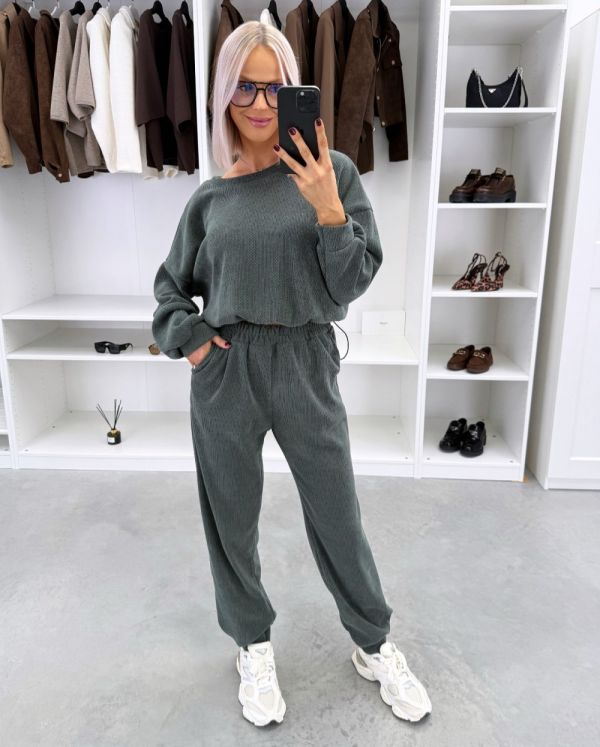 Khaki Two-piece Lounge Set