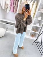Фиолетовый Мягкий джемпер с длинными рукавами