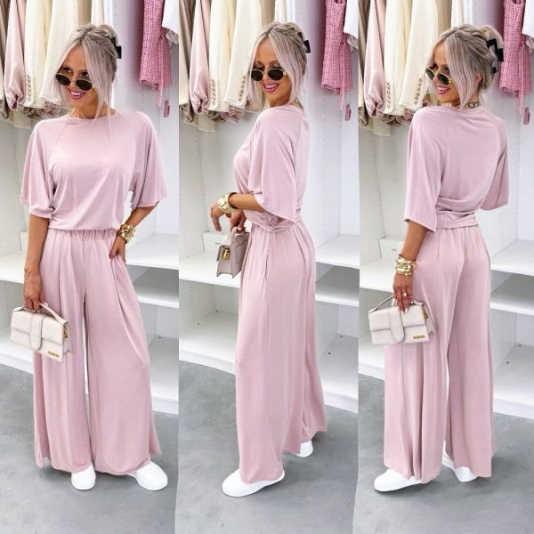 Light Pink Stretch Two-piece Set