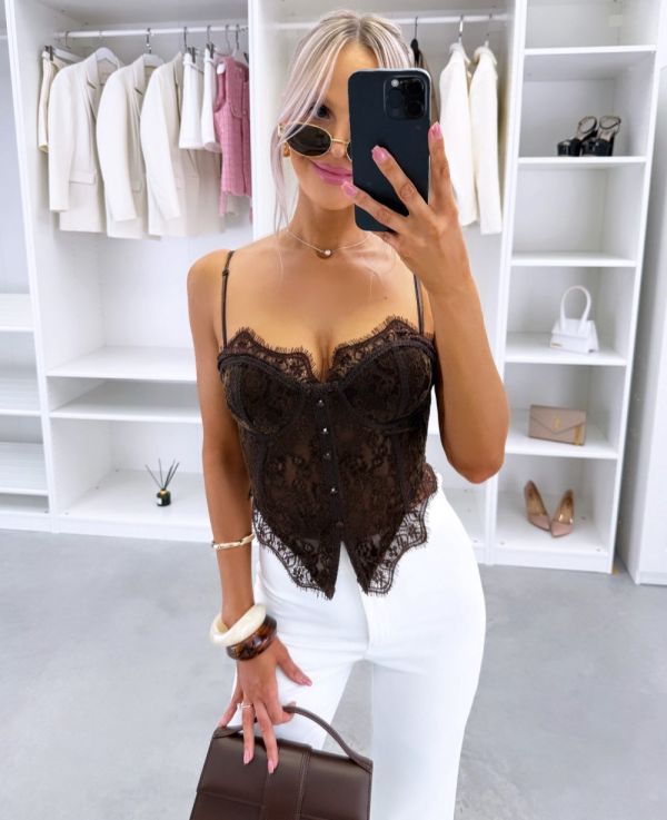 Brown Lace Corset