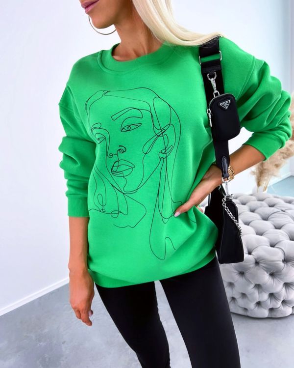 Green Soft Oversized Sweatshirt