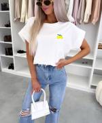 Żółty T-shirt O Kroju Oversize
