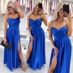 Coral Satin Maxi Dress