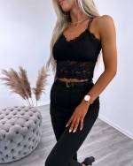 Красный Топ  из эластичного кружева