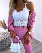 Красный Топ  из эластичного кружева