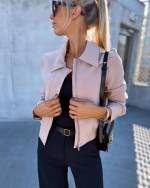 Beige Jacket With Zipper