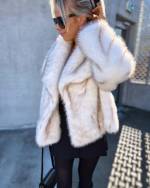 Taupe Luxurious Short Fur Coat