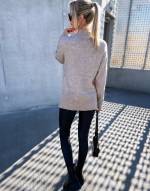 Taupe Soft Sweater With Slit