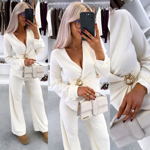 Light Beige Soft And Stretchy Two-piece Set