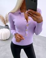Black Golden Snap Button Sweater