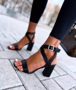 Black Comfortable Shoes With A Block Heel