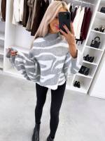 Bēša Adījuma Džemperis Ar Pagarinātu Aizmugures Malu