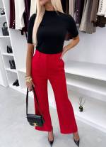 Dzeltens Taisna Piegriezuma Bikses Ar ērtu Jostasvietu