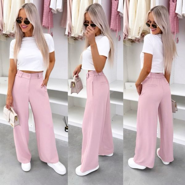 Pink Straight-leg Comfortable Trousers