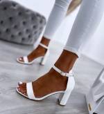 White Classic Shoes With Block Heels