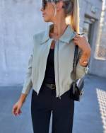 Beige Jacket With Zipper