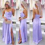 Coral Satin Maxi Dress