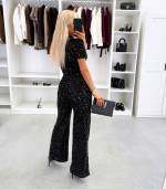 Ciemnoczerwony Miękkie Spodnie Z Cekinami