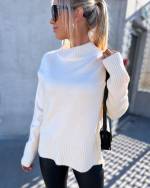 Grey Soft Sweater With Slit