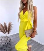 Светло-розовый Длинный комбинезон с карманами 