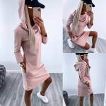 Pink Cotton Casual Dress