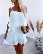 Бирюзовый Комбинезон со складками