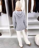 Pelēks Mīksts Džemperis Ar Kapuci