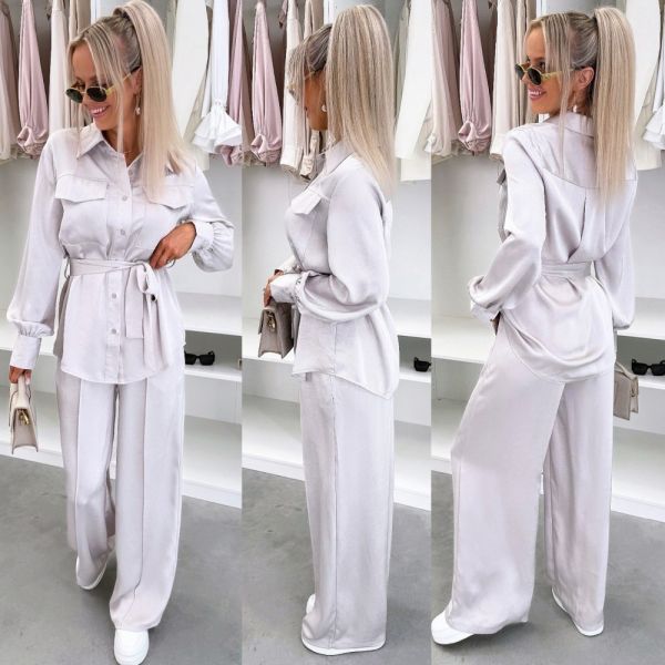 Grey Silky Two-piece Set