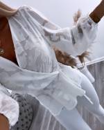 Черный Блузка в мелкую клетку с цветочным узором