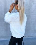 Beige Soft Buttoned Sweater With Subtle Shine