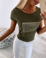 Smėlio Spalvos "MILANO “marškinėliai Su Dekoratyviniais Elementais