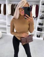 Beige High Neck Soft Sweater