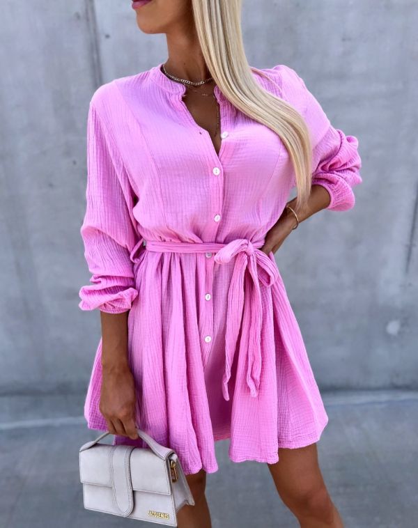 Pink Tie-waist Dress