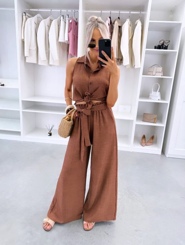 Brown Two-piece Set