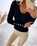 Бежевый Джемпер с V-образным вырезом