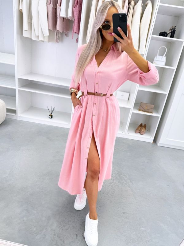Pink Belted Dress