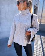 Light Beige High Neck Warm Knit