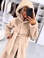 Tumši Violets Grezns Ziemas Mētelis Ar Kapuci