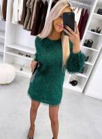 Gaiši Rozā Garām Piedurknēm Plūstoša Kleita