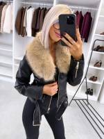 Коричневый Куртка из искусственного меха с деталями золотистого оттенка