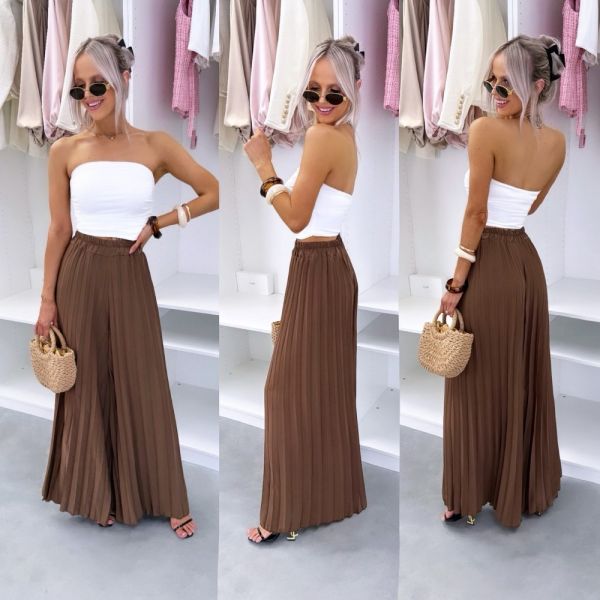 Brown Pleated Trousers