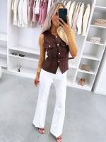 Pruun Kuldsete Nööpidega Vest