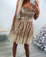 Gold Skater Sequin Dress