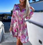 Pink Floral Belted Dress