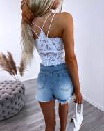 Красный Топ  из эластичного кружева