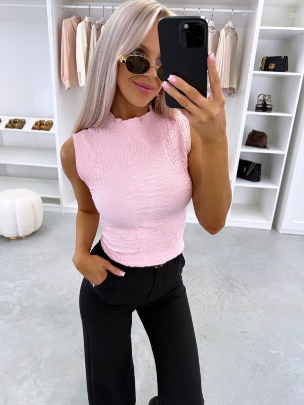 Pink Stretch Fabric Blouse