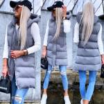 Бежевый Жилетка с капюшоном 