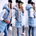 Бежевый Жилетка с капюшоном 