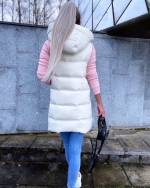 Бежевый Жилетка с капюшоном 