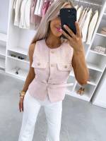 Pruun Kuldsete Nööpidega Vest